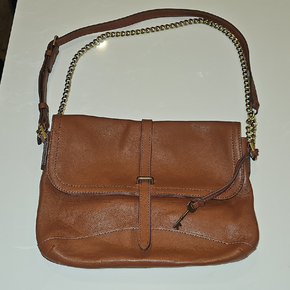 Fossil Brown Leather Crossbody Bag